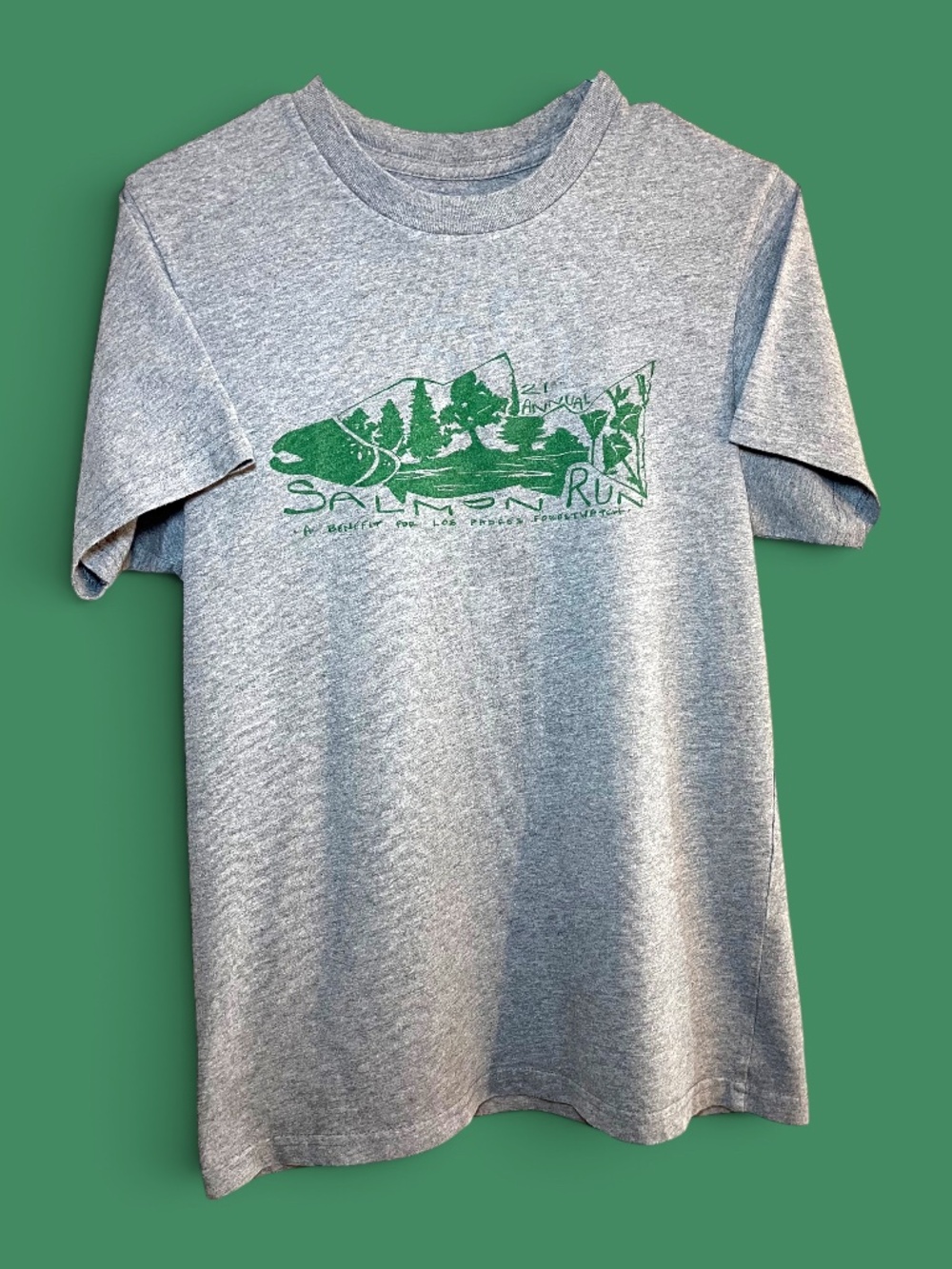 Patagonia 2014 Ventura Salmon Run 5K T-Shirt Made in USA Organic Cotton Small